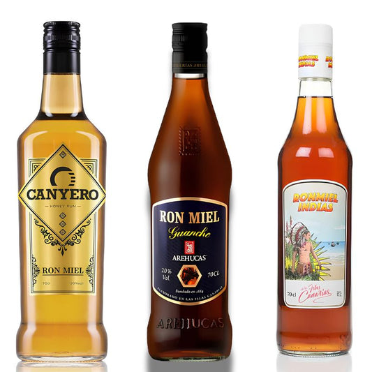 Ronmiel Honey Rum Gift Set – Arehucas, Indias & Canyero Trio