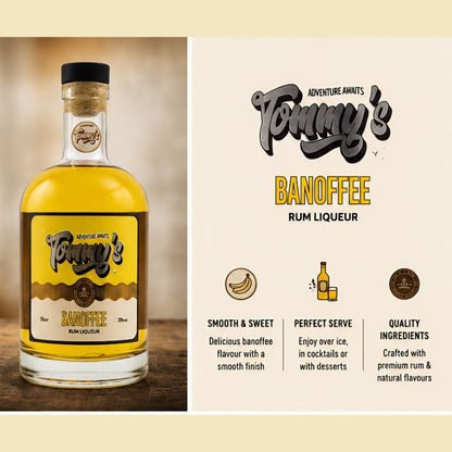 Tommy's Banoffee Rum Liqueur 50cl | Banana & Toffee Rum